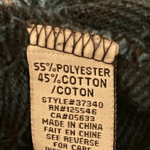 Habitat Blue Cotton Blend Knit Sweater Round Neckline Split Hem Size Small - Picture 9 of 9